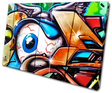 Canvas Art Picture Print Decorative Photo EyeBall Urban Graffiti Murial Decayed