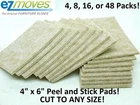 4/8/16/48 Pack! Self-Stick Furniture Felt Sheet Hard Surfaces Slides 4" x 6" EZ