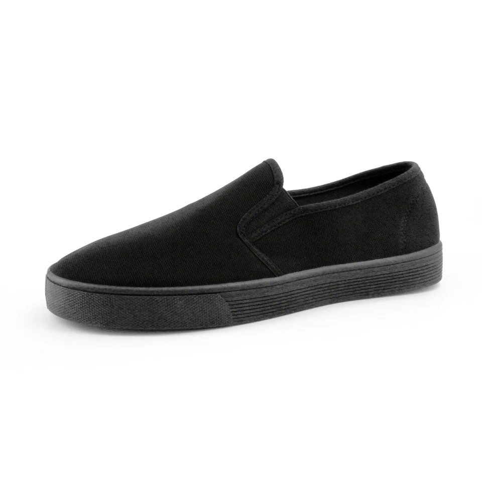 JOMIX Uomo Colore Solido Slip On Scarpe di Tela Sneakers Moda Casual Plimsolls - Immagine 3 di 4