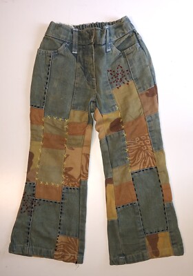 BENETTON Jeans Hose Patchwork Gr. XXS 98 100 2-3 Jahre