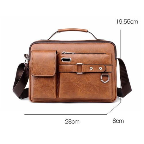 Men Leather Shoulder Business Crossbody Bags Handbags Laptop Briefcases Bag - Picture 15 of 27