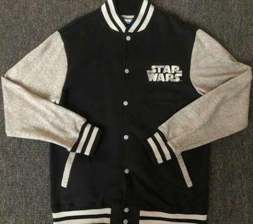 Mens Star Wars Varsity Jacket Sz M 2 Tone Jedi Yoda Darth Vader The Force Obiwan - Picture 1 of 4