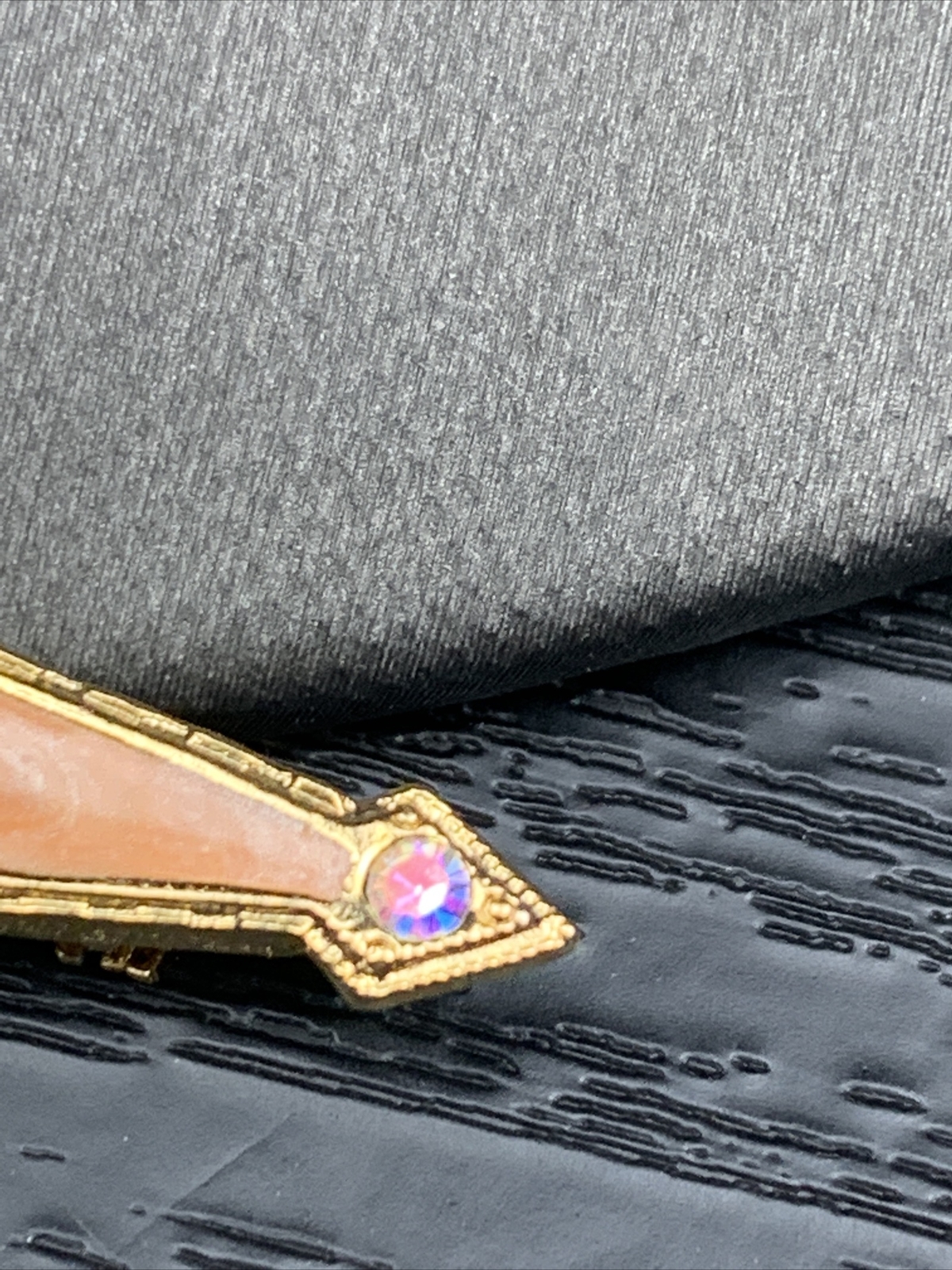 Signed 1928 White Faux Pearl Bar Pin Brooch Ab Rhines… Gem