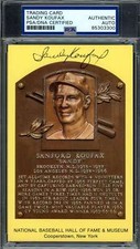 Sandy Koufax PSA DNA Coa Autograph Gold Hall of Fame Plaque Signed