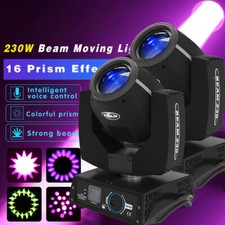 2x 230W 7R Beam Moving Head DJ Sharpy faro spot luce palco 8+16 prisma