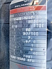 Reliance T56H1460p-SS Motor 1/4HP 90VDC 1725RPM HB56HC Frame
