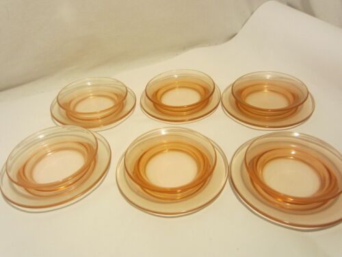Pink depression glass saucer fruit bowl dish VINTAGE - Picture 3 of 6