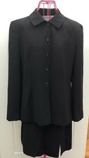JONES New York Woman's 2-Pc Suit 5 Button Jacket Skirt w/ Slit Navy Blue - Sz 10