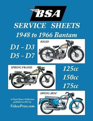 Floyd Clymer BSA BANTAM D1-D3-D5-D7 'SERVICE SHEETS' 1948-1966 RIG (Taschenbuch)