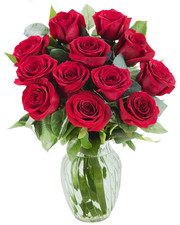 -12 Red Rose Bouquet, Flowers for Valentine, Mother'S Day