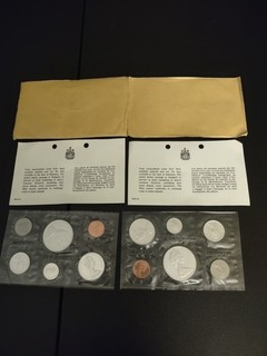 2 1965 Canadian Silver Proof Like Sets Envelope/paperwork