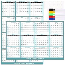 2026 Dry Erase Calendar - Large Yearly for Wall, 32'' x 48'' Green