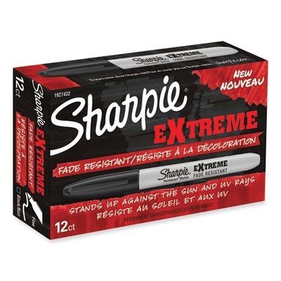 Sharpie 1927432 Extreme Marker, Fine Bullet Tip, Black, Dozen
