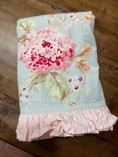 Simply Shabby Chic Hydrangea Ruffled Shower Curtain 72" x 78" Cotton Floral READ