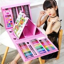 208pcs Kids Art Set Box Case Painting Drawing Colour Pencils Pastels Artist kit