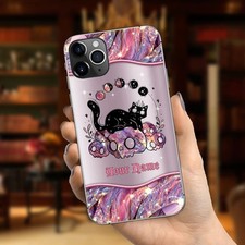 Personalized Magic Witch Black Cat Tough Phone Case Cover iPhone 17 16 15 Gift
