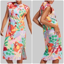 Adidas x Farm Rio Colorful Printed Beachy Tank Midi Dress Womens sz XS