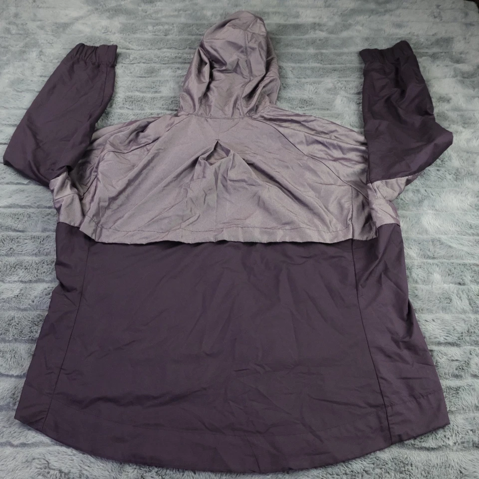 Jaqueta Nike Windrunner feminina tamanho XL roxa cinza zíper completo com capuz corta-vento - Imagem 2 de 4