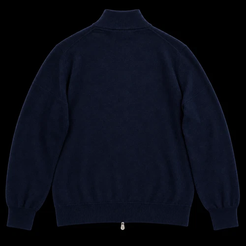 Brunello Cucinelli Full Cashmere Zip Up Cardigan Mens size 50 USA Medium Navy  image 2