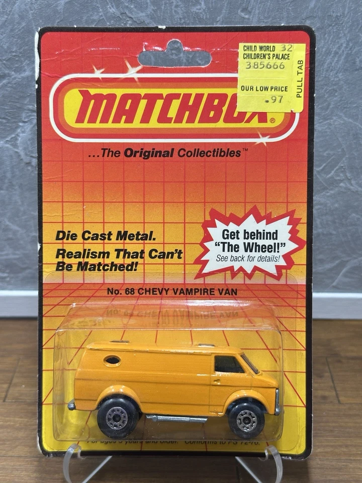 Vintage Matchbox Superfast No.68 Chevy Vampire Van 1983 Orange Carded RARE! - Image 4 of 4