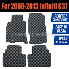 Checkered Flag Carpet Floor Mats For 2008-2013 Infiniti G37 Sedan / Coupe 4Pcs