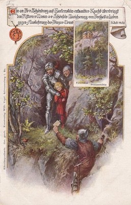 Schönburg Hartenstein AK um 1900 Sage vom Prinzenraub Künstler Sachsen 2601289