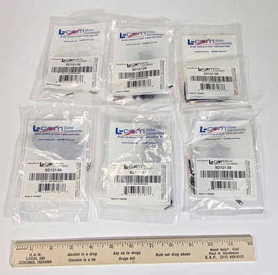 Lot of 6 L-Com SD121-09 DB9 HD15 D-Sub Connector Hood Backshell Kits