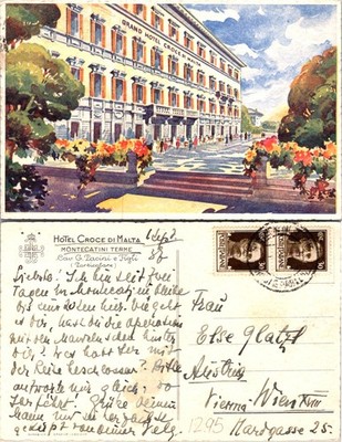 Hotel Croce di Malta, Montecatini Terme, Roma, Italy Postcard 71176