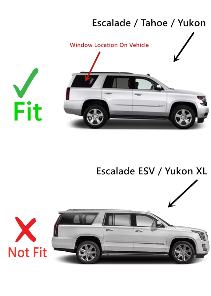 Fits 15-20 Escalade Tahoe Yukon Passenger Right Quarter Glass Window W/Ant Alarm Foto 4 de 4