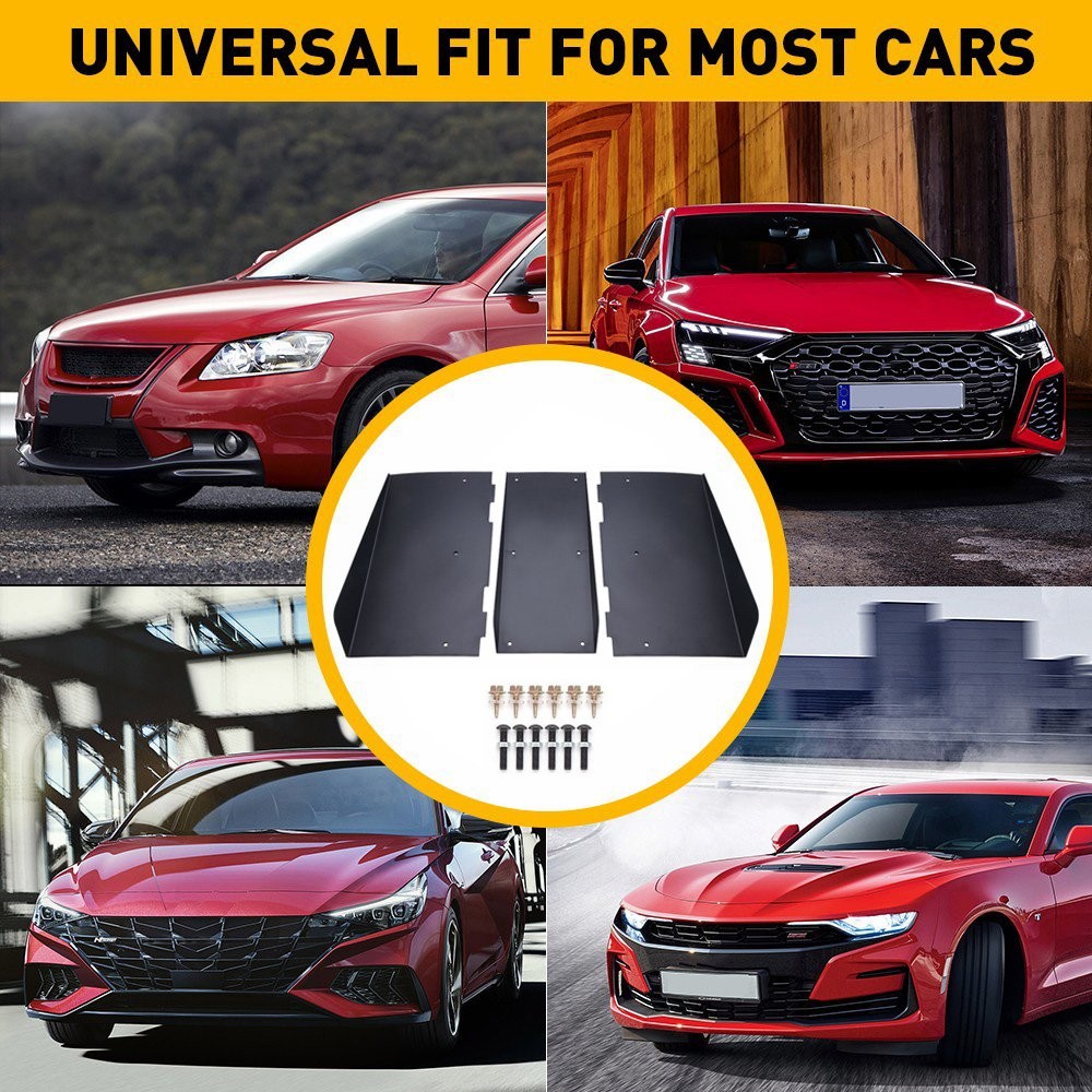 Rear Diffuser 4 Fins Bumper Splitter Chin Spoiler Lower Lip Universal Car E thumbnail 4