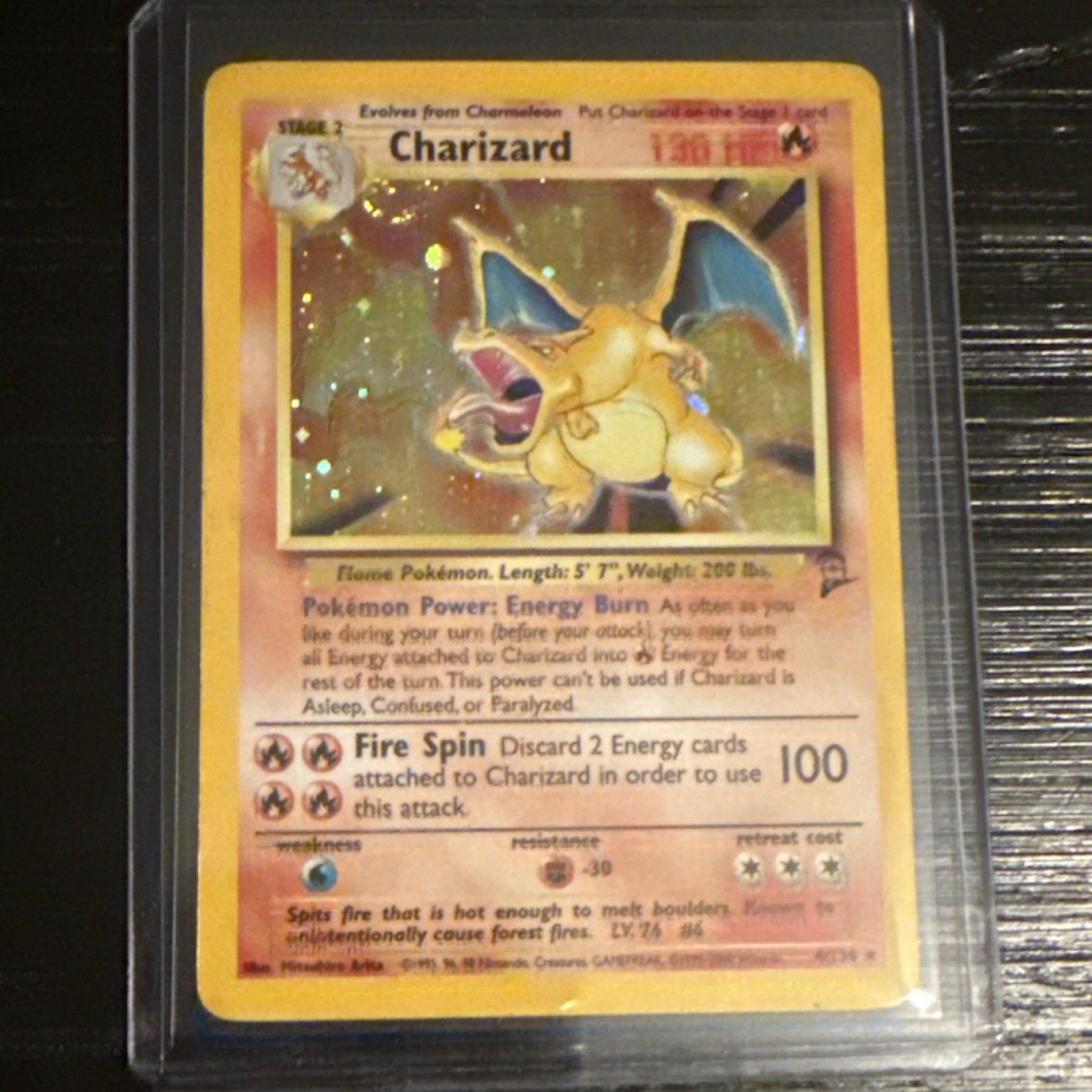 Charizard Base Set 2 Holo Rare 004/130 120 HP Pokémon Card 1999