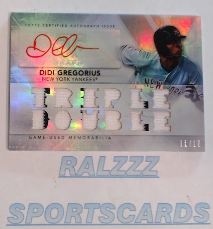 Didi Gregorius 2015 Topps Triple Threads Relic Autographs #TTARDG2 11/18
