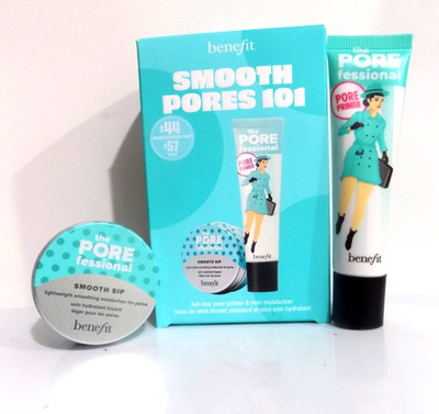 SEALED~BENEFIT SMOOTH PORES 101 (FULL SZ. PORE PRIMER & MINI MOISTURIZER SET)