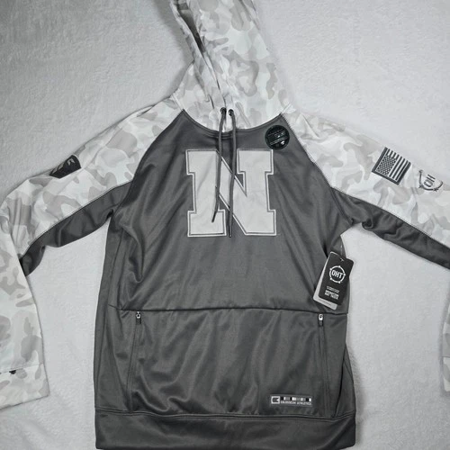 Colosseum Nebraska Cornhuskers OHT Hoodie Mens Medium Grey White Camo NWT - product listing photo