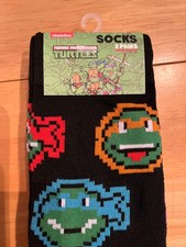 New Nickelodeon Teenage Mutant Ninja Turtles Socks 2 Pairs New Size Medium 6-10