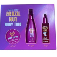 Trader Joe's Brazil Nut Body Trio Set Limited Edition, Body Butter / Mist / Oil