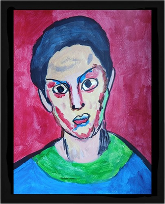 #ad #ad Abstract Expression 11x14 Portrait of a Woman Lhote Masters Classic Art Painting $99.00