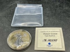 2012 AMERICAN MINT COMMEMORATIVE PLATINUM-ACCENTED 24K  EAGLE  COA # F 02191