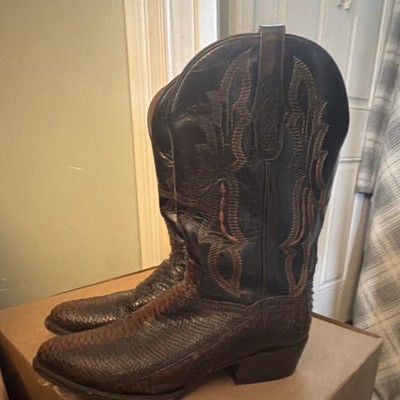 Dan Post Genuine Python Western Cowboy Boots Men's US Size 10