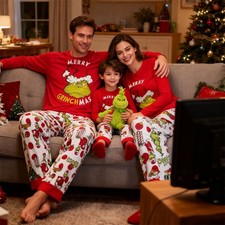Christmas Family Matching Pyjamas Adults Kids Grinch Nightwear Pajamas Pjs SP