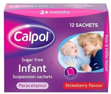 Calpol Sugar-Free Infant Suspension Strawberry - 12 Sachets