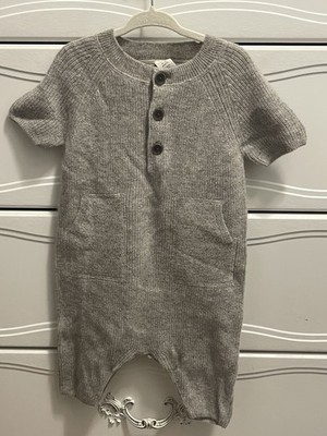 Banana Republic Baby Cashmere Romper 6-12 M (Color: Light Grey Heather)