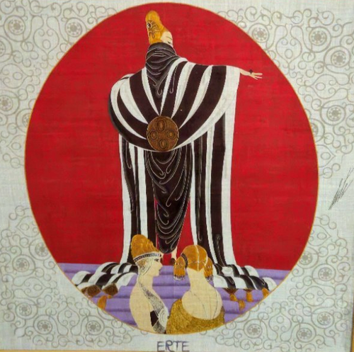 Erte Monaco Fashion Show Square Scarf Wearable Art 100% silk scarf 30x31" Signed - Picture 4 of 8