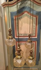 Tolle Vintage Deckenlampe Retro 5 dicke Kugeln 1970er Deckenleuchte Kaskade Holz