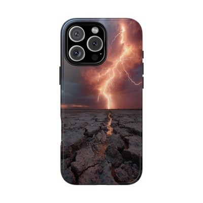 Phone Ink - iPhone | Galaxy | Pixel Case - Cracked Earth Storm Lightning