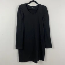 Pomander Place Tuckernuck Collins Dress Size M Long Puff Sleeve Black Cotton