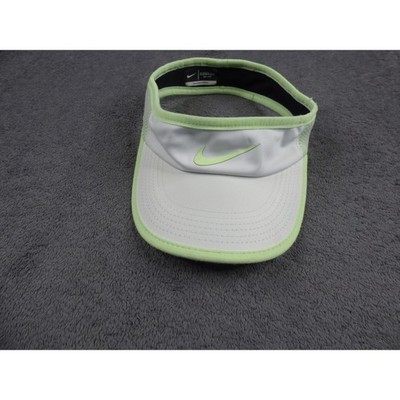 Nike Featherlight Dri-FIT Visor Womens White Lime Green Tennis Golf Hat