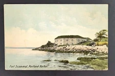 Fort Scammel Portland Harbor ME Casco Bay House Island Vtg Maine Postcard 1911