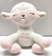 Dan Dee My First Easter Lamb Plush Baby Toy Pink White Knit Stuffed Animal Lovey