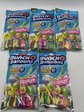 New Zuru Bunch O Water Balloons Crazy  Self Sealing Age3+ 100 x 5 Packs FreeS&H